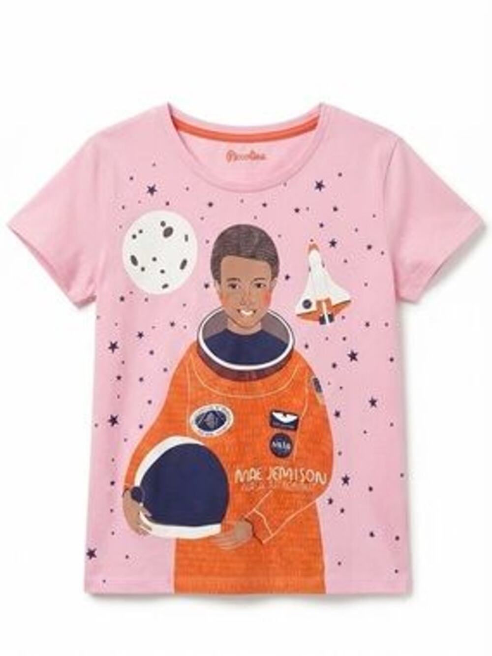 Piccolina Women’s Medium Trailblazers Mae Jemison T-Shirt pink